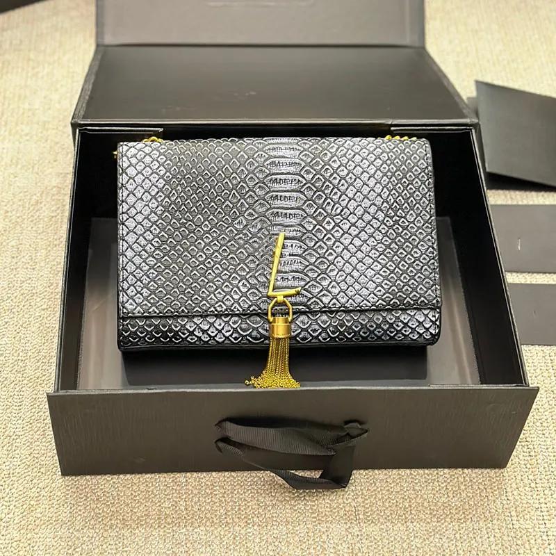 Graffiti Chain Tassel Designer Crossbody Shoulder Bag Women Envelope Handbag Crocodile Cowhide Pressed Caviar Pattern Purse 9849398 4632978