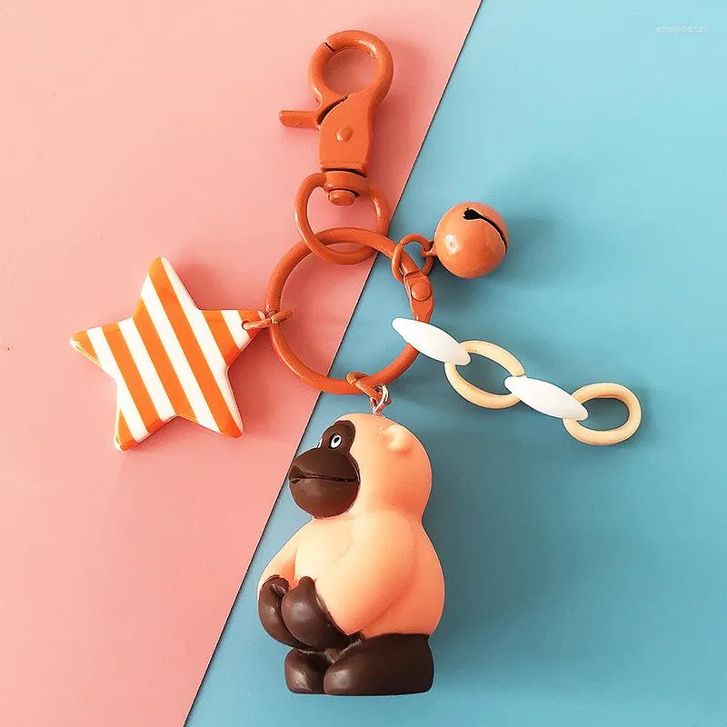 Porte-clés mignon orang-outan poupée porte-clés PVC belle pour les femmes étudiant porte-clés voiture anneau sac pendentif bijoux cadeau