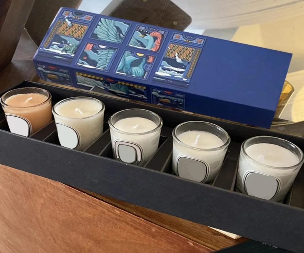 Encens bougies parfumées bougies parfumées coffret cadeau automne aromathérapie limitée 5 pièces ensembles exquis en boîte WH016211194545