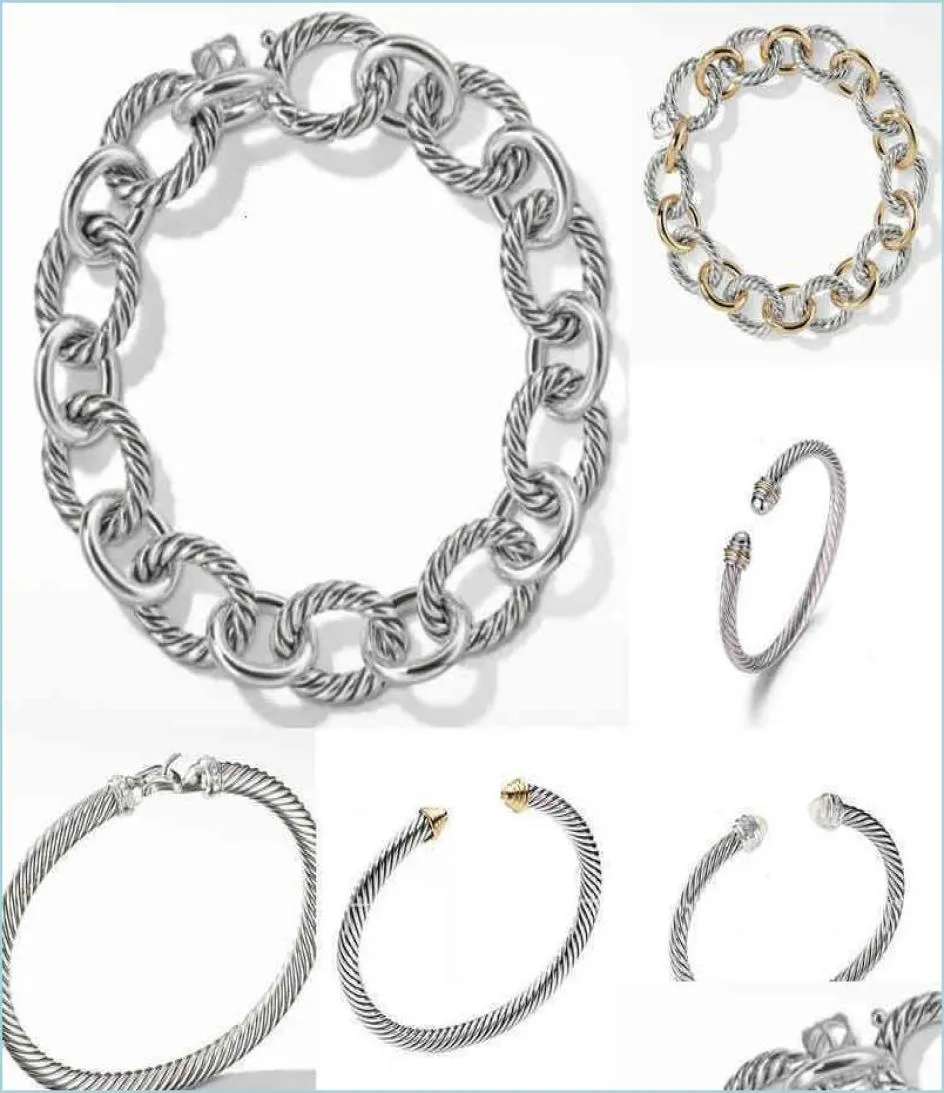 Guldkedjearmband Kvinnor Bangle Jewelry Mens Dy Trend Charm Designer Women Platinum Ed Wire Armband Round Plated Head Fas9693812