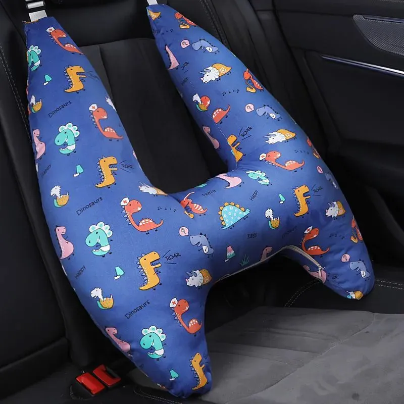 Schlafkissen Kinder Auto Gurtpolster Gurtschutz mit Dinosaurier