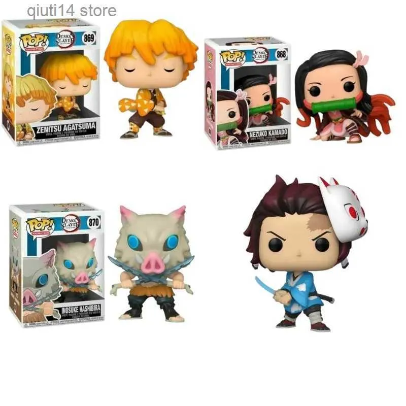 Action Toy Figures Funko Pop Demon Slayer Tanjiro Kamado#867 Nezuko#868  ZENITSU AGATSUMA#869 INOSUKE HASHIBIRA#870 Vinyl Figure Doll Model Toys  T231010 From 3,2 €