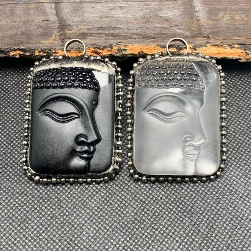 Pendentif Colliers Mode Cristal Demi-visage Bouddha Verre Polonais Terne Pour Collier Fabrication De Bijoux Sculpture Charmes DIY Accessoires