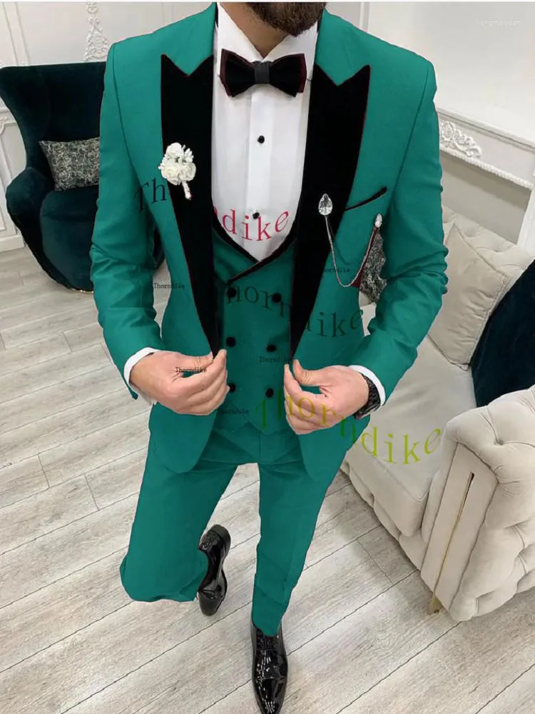 Abiti da uomo Thorndike Moda Uomo Completi da lavoro Completi da sposa Giacca su misura Gilet Pantaloni 3 pezzi Ospite di feste serali Costumi classici