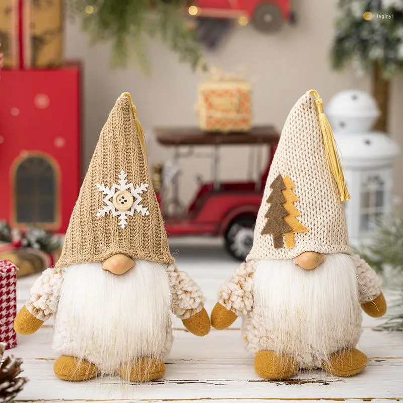 Favor de festa decorações de natal floresta bonecas idosas com design sem rosto estatuetas anãs para decoração de férias