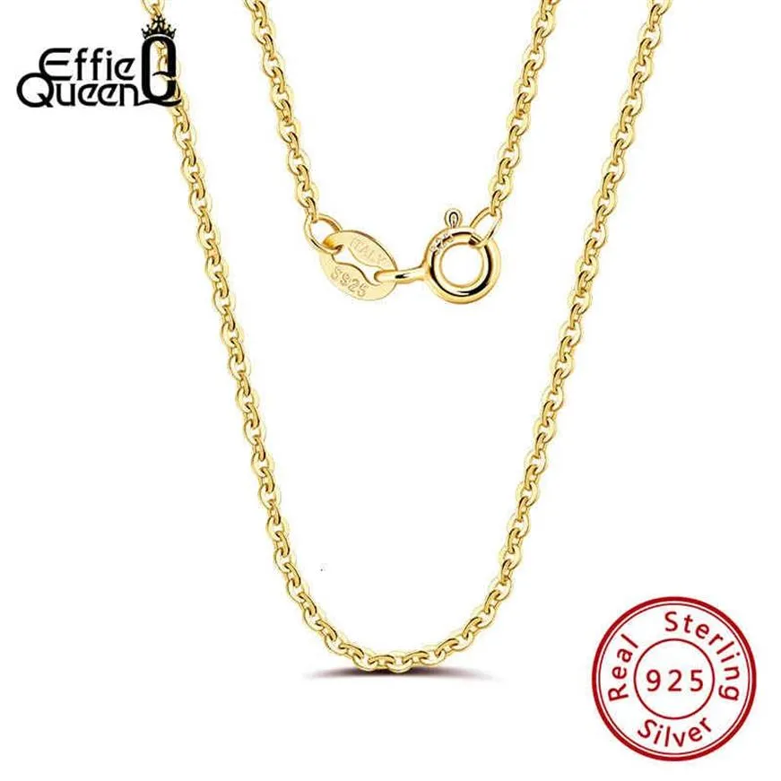 Effie Queen Italian 925 Silver Cable 체인 목걸이 멀티 컬러 45cmnecklace 펜던트 여자 남자 보석 선물 전체 sc06-g247d