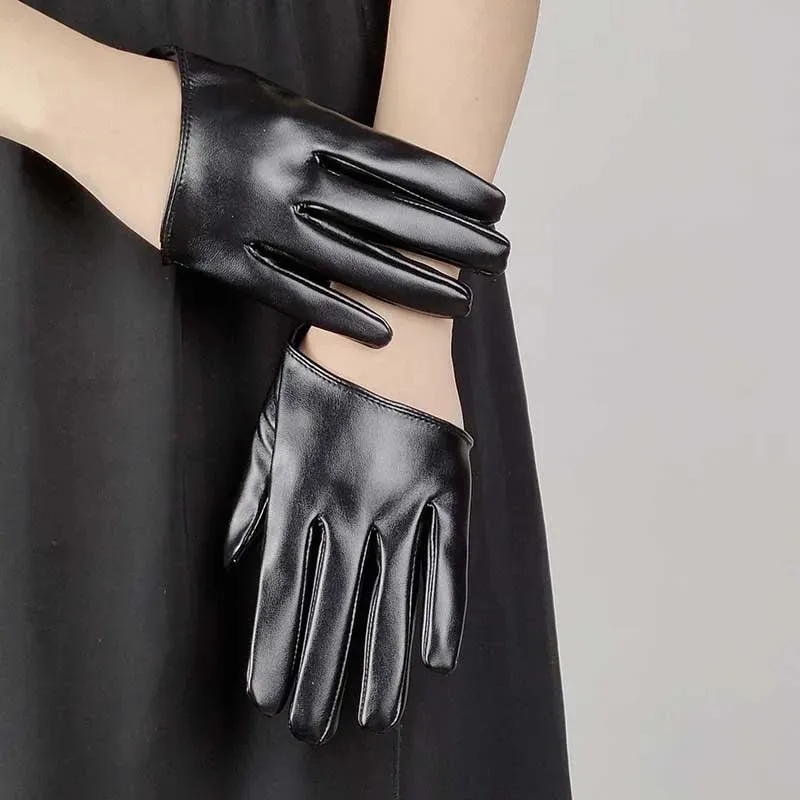 Gants à cinq doigts Harajuku Dark Lolita Cool Girl Half Palm Punk Goth Po Accessoires Femme Danse Discothèque Performance Gants en cuir PU H73 231010