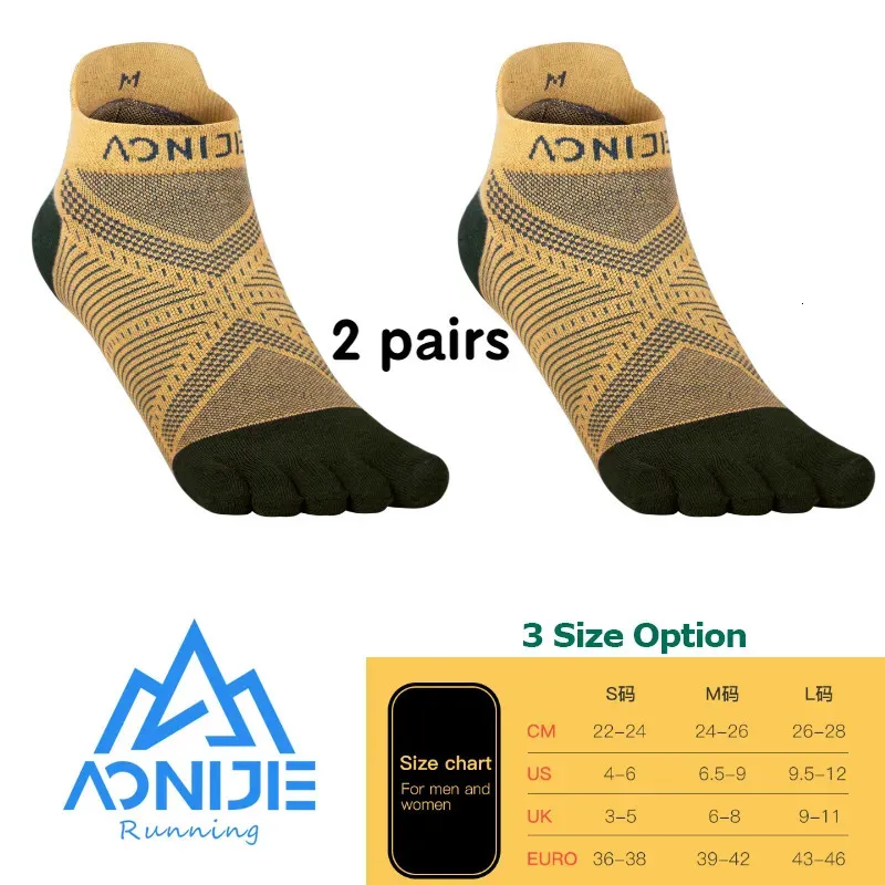 Sports Socks Aonijie E4824 2 Par Toe Barefoo Socks Mini Crew Five Fingers Cykling Running Soccer Basketball Sports Yoga Men Women Marathon 231009