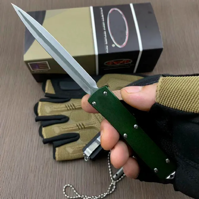 Nieuwe micro tech mini venom Automatisch Mes D2 Blade Luchtvaart Aluminium Handvat Camping Outdoor Tactical Combat Zelfverdediging Messen UT85 UT88 BM 3400 4600 3300