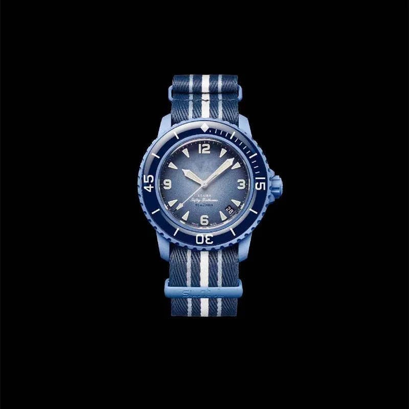 Océan Austral Océan Atlantique Boîtier en acier inoxydable montre pour hommes de haute qualité saphir datejust montre à quartz montre de sport de luxe montres à fond transparent