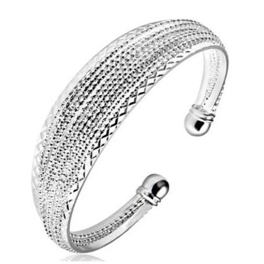 LuckyShine 6PCS Special Shine 925 Sterling Silver Open Adathable Bangles Russia Austian