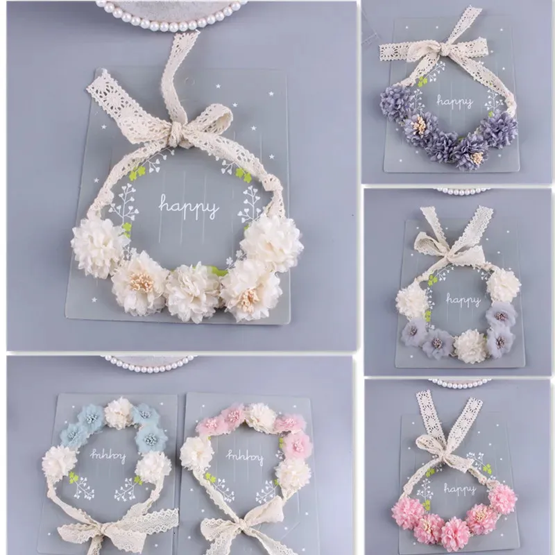 Newborn Photography Props Manual Fairy Flower Lace Headband Baby Girl Headwear Infant Photo Shooting Accessories Baby Headband