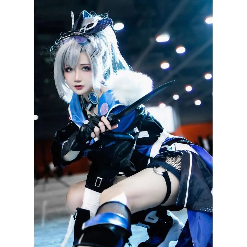 Honkai Star Rail Sier Wolf Cosplay Peruca Jogo Uniforme Óculos Brincos Stellaron Hunters Hacker Halloween Party Womencosplay