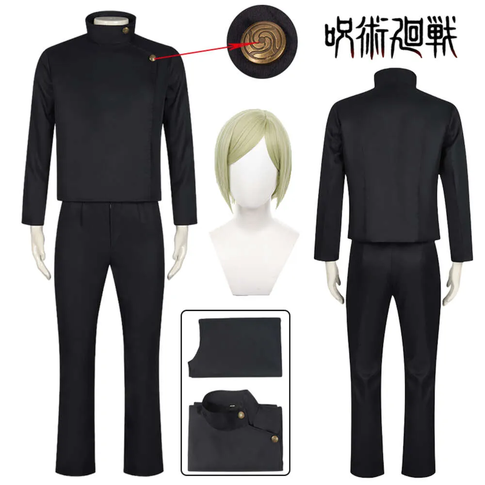 Anime Nanami Kento Cosplay Jujutsu Kaisen Nanami Kento Cosplay High School Uniform Pruik Pak Halloween Kostuums voor Mannen Adultcosplay