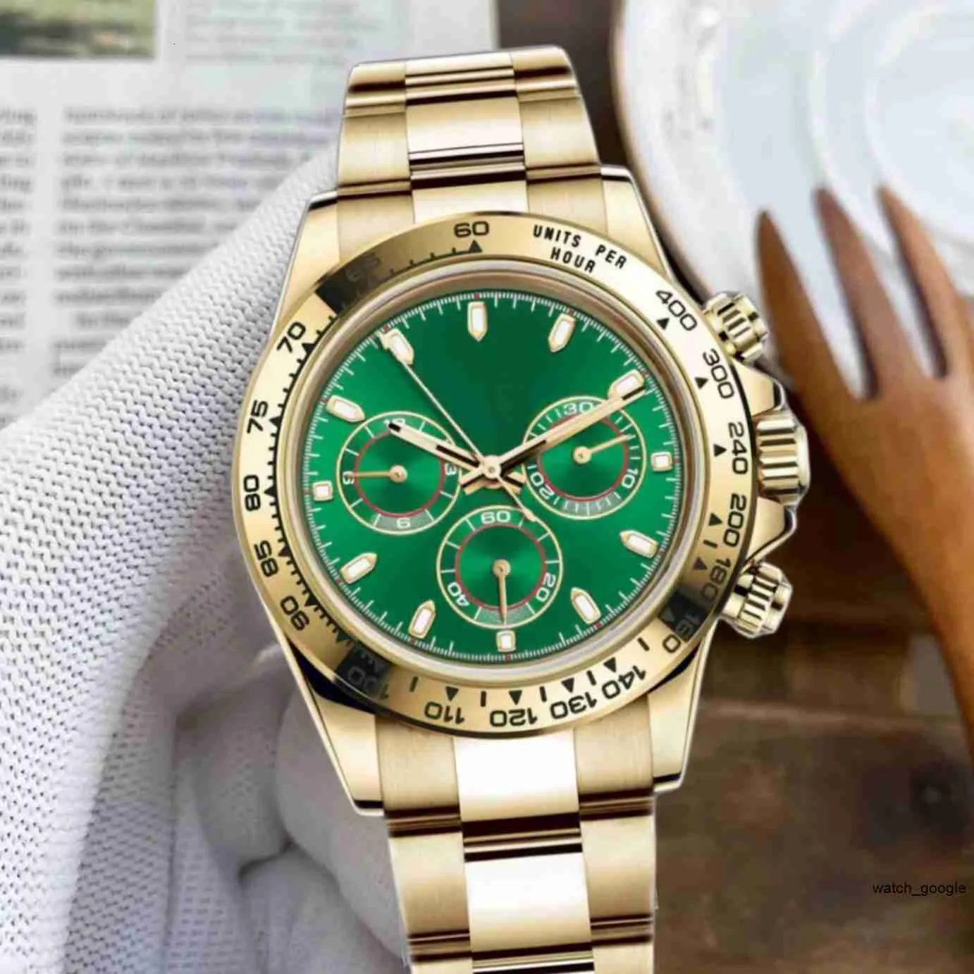 rlx watch for men watches high quality Automatic Mechanical montre de luxe 40mm Folding Buckle Gold Hardlex Waterproof Stopwatch luxurious designer wristwatch