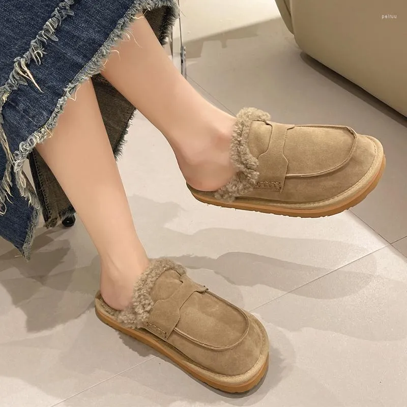 Ladies sales suede slippers