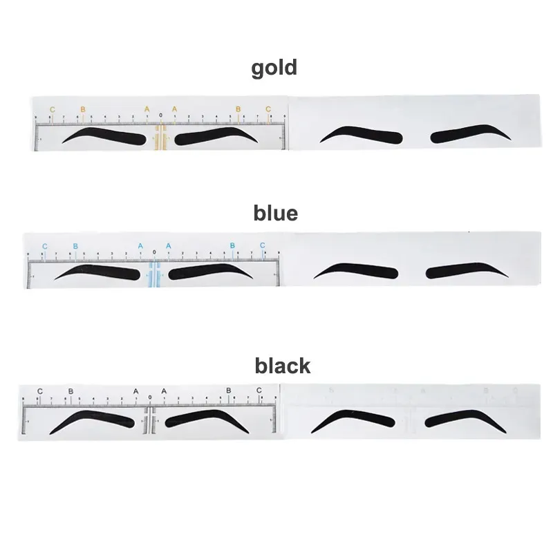 Makeup Tools 25pcs Disposable Microblading Eyebrow Stencil Sticker Eyebrow Ruler Shaping Measure Tools Permanent Makeup Accessory PMU Supply 231007