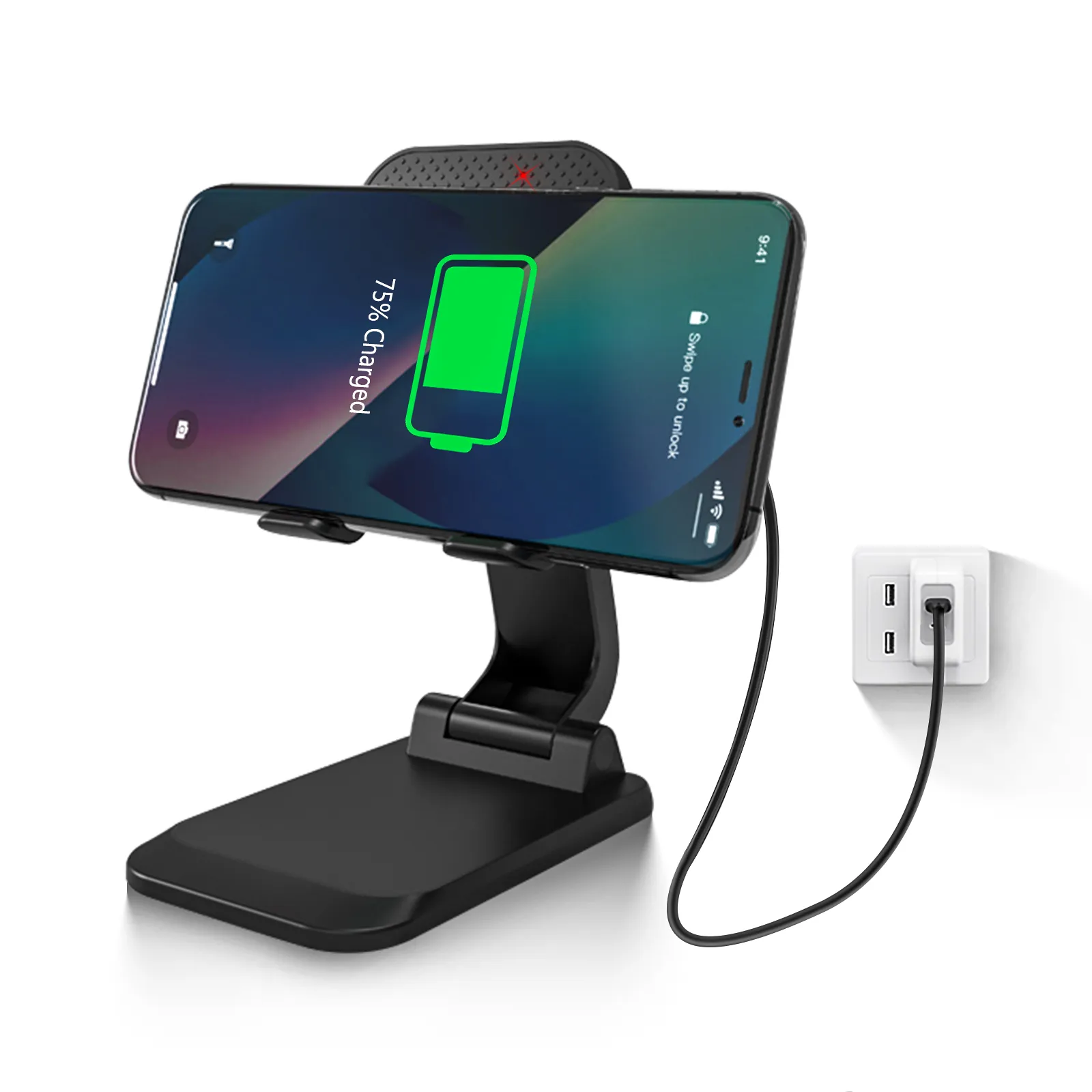 Nouveau chargeur sans fil 15 W chargeur de téléphone Apple support pliable et pivotant base antidérapante stable protection de charge multiple charge par induction automatique