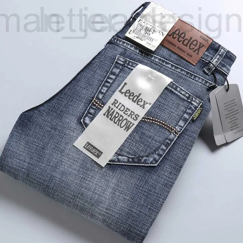 Jeans masculinos designer Lee DEX jeans masculino primavera e verão tubo reto solto negócios casual slim fit elástico calças finas coreanas NPJ0 3FWE