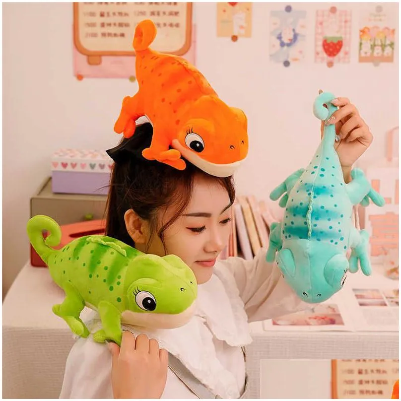 Stuffed Plush Animals 30Cm Chameleon Toys Animal Doll Soft Quality S For Kids Birthday Gift Girl Child Home Decoration