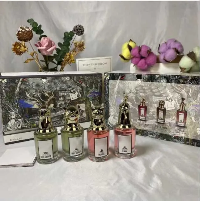 Portraits Parfum Inimitable Penhaligon Beast-Head Series 4 * 30 ml Coffret cadeau Renard Elk Cerf Paon Guépard Tête Parfums Longue Durée B3FJ