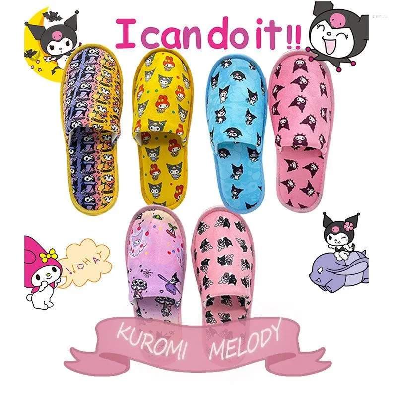 Slippers Women Shoes Cartoon Melody Indoor Cotton Cute Ladies Slides Winter Non-slip Flats Sapatos De Couro