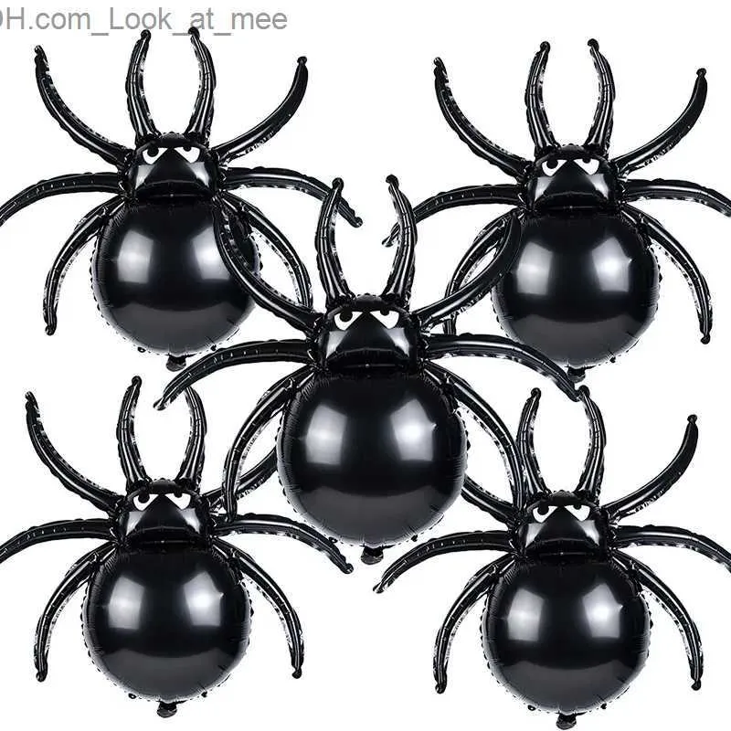 Andra evenemangsfestleveranser Giant Spider Balloons Halloween Pumpkin Bat Skeleton Foil Balloon för Happy Birthday Decor Props Kids Globos Toy Q231010