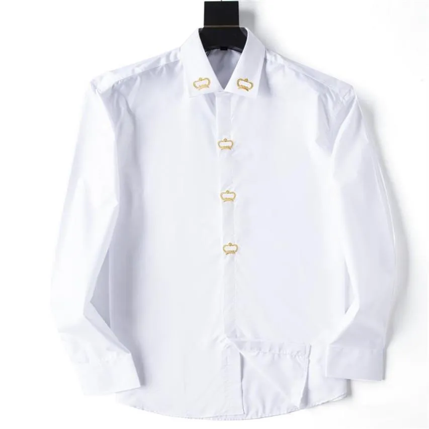 Ontwerpers Heren Overhemden Business Fashion Casual Klassiek Shirt met lange mouwen Merken Mannen Lente Slim Fit chemises de marque Clothi2500