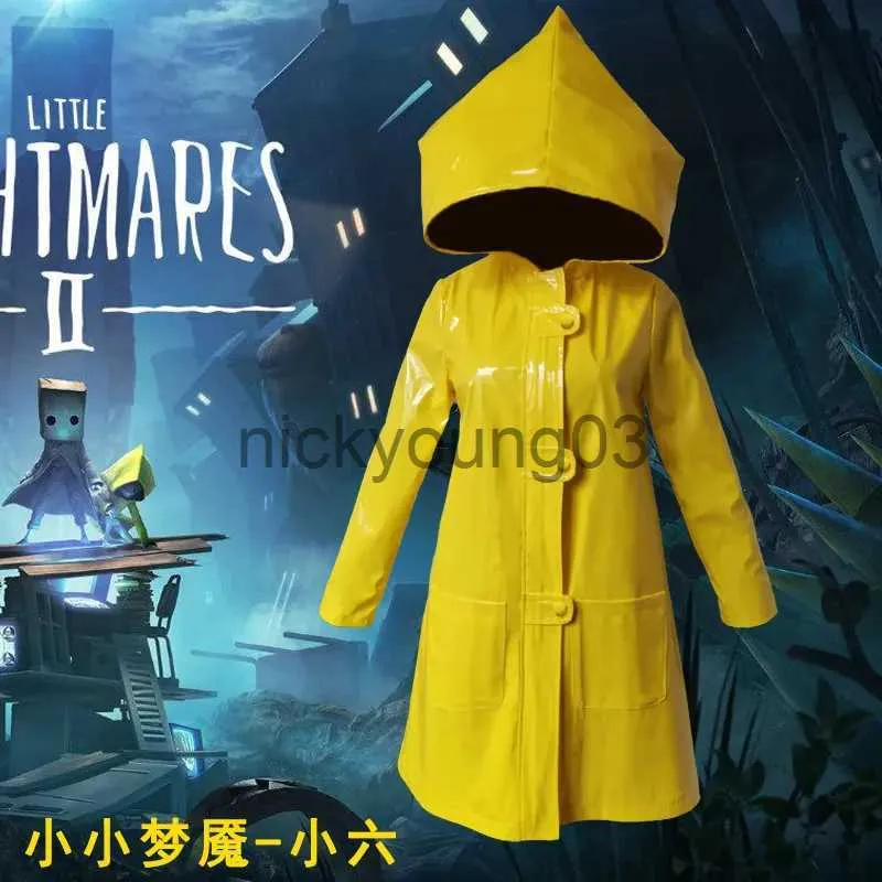 موضوع زي الهالوين Cospaly Costume Anime Little Nightmares Six Cosplay Little Nightmare Hungry Kids Props Usisex Halloween Carnival Party X1010