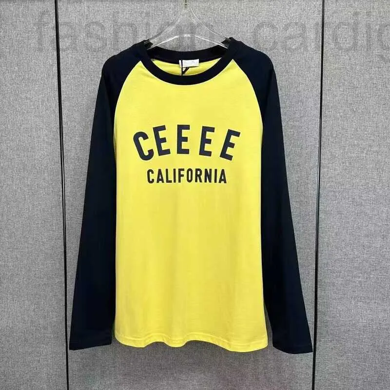 Dames gebreide tees designer 2023 luxe zomertops voor dames ronde hals lange mouwen contrasterende kleur stroomden schoolstijl T-shirts Cel California AB0Z