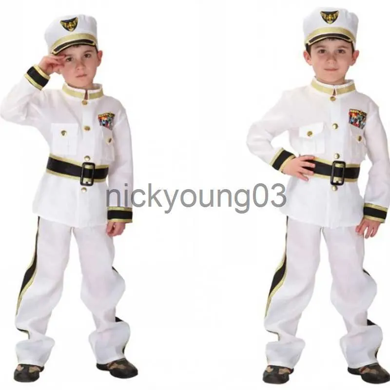 Themakostuum Halloween Wit Kids Jongens Marine Marine Cosplay Kleding Kerstmis Carnaval Halloween Fancy Dress Kinderen Politie Cosplay Kostuum x1010