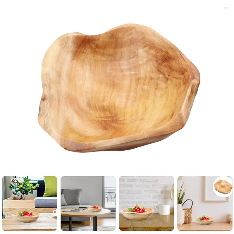 Dinnerware Sets Serving Tray Wood Plate Wooden Bowl Coffee Table Fruit Dish Trays For Decor