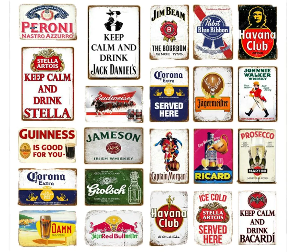 Keep Calm Drink Beer Wine Metal Painting Poster Cornor Drinking save water Plaque Vintage Tin Sign Wall Decor For Bar Pub Man Cave9833040