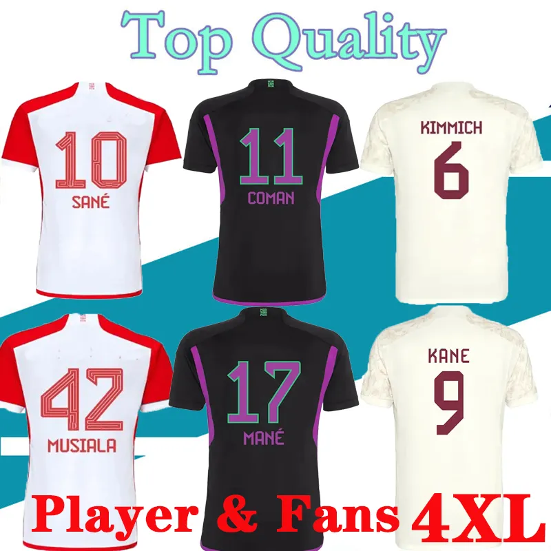 بايرن لكرة القدم قمصان 22 23 24 Gravenberch Sane de Ligt Muller Davies Kimmich Football Top Derts Kids Kids Coman 2023 2024 Munichies Uniform Fans Player 4XL