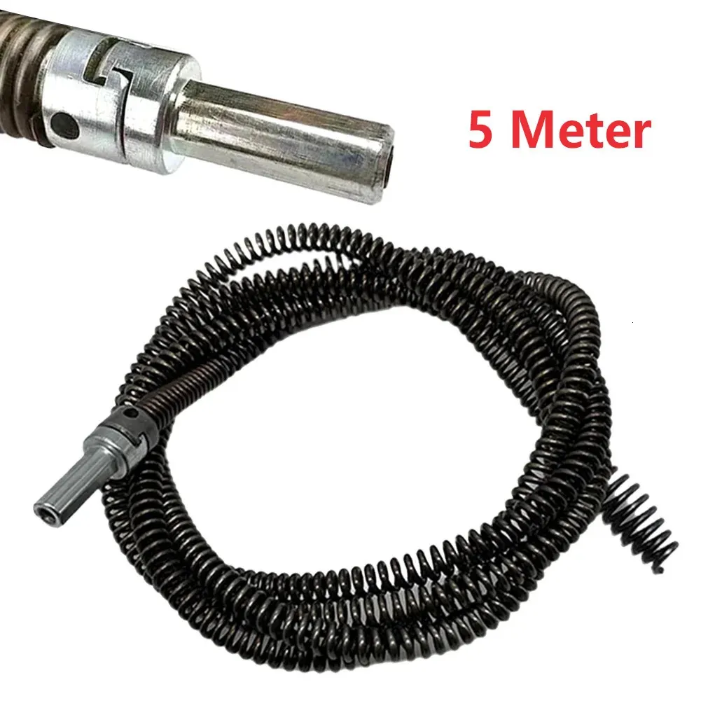 Other Household Cleaning Tools Accessories Pipe Dredging Tool Set 5 Meter Manganese Steel Electric Drill Drain Spring Sink Cleaner Sewer 231009