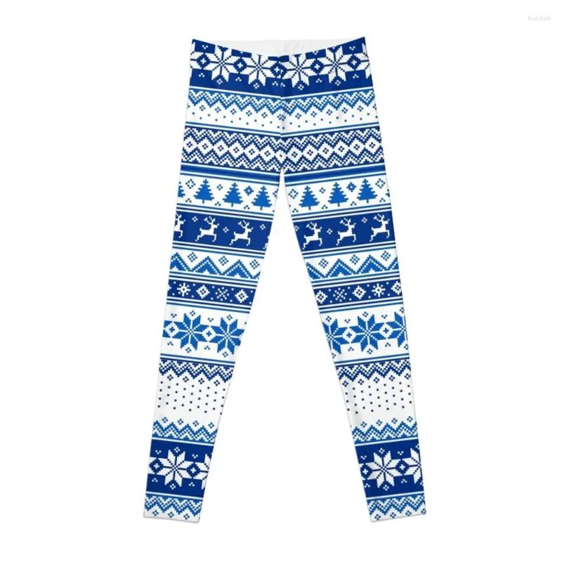 Pantalon actif nordique-legging bleu d'hiver scandinave, Legging push-up pour le physique