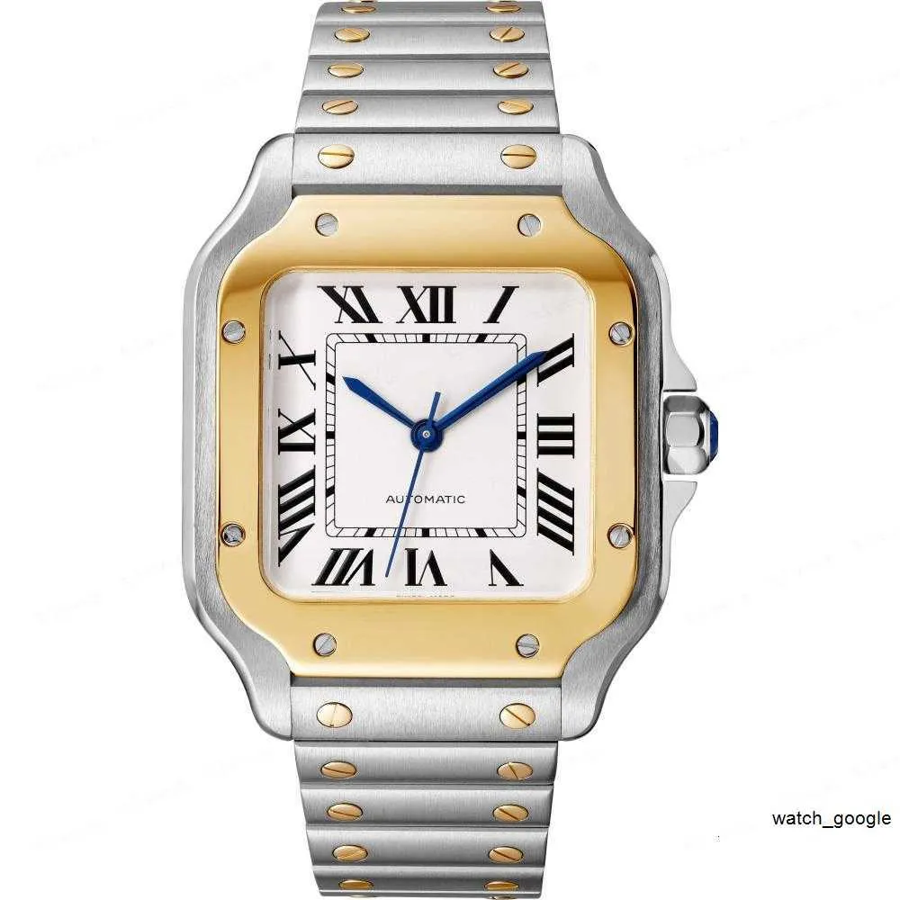 orologi di design orologio da uomo Business Santos di alta qualità Orologio automatico da donna disponibile con cinturino in acciaio e vetro zaffiro inossidabile in pelle di mucca