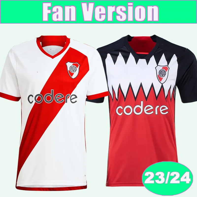 23 24 River Plate Pinola Mens Soccer Jerseys M.borja Perez Home White Away 3rd Football Shirt de La Cruz Short Sleeve Adult Uniforms