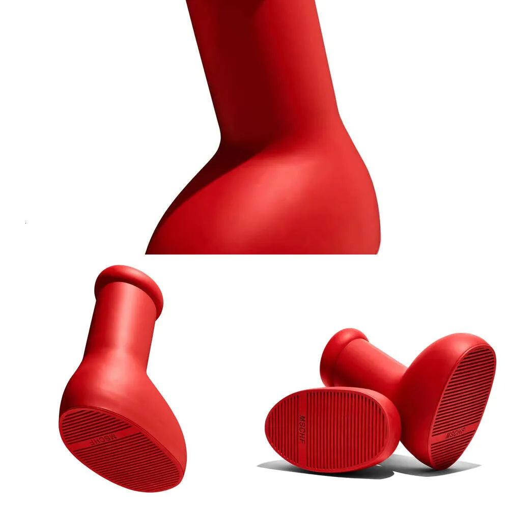 2023 MSCHF Big Red Astro Boy Cartoon Red Tape Boots Unisex Smooth