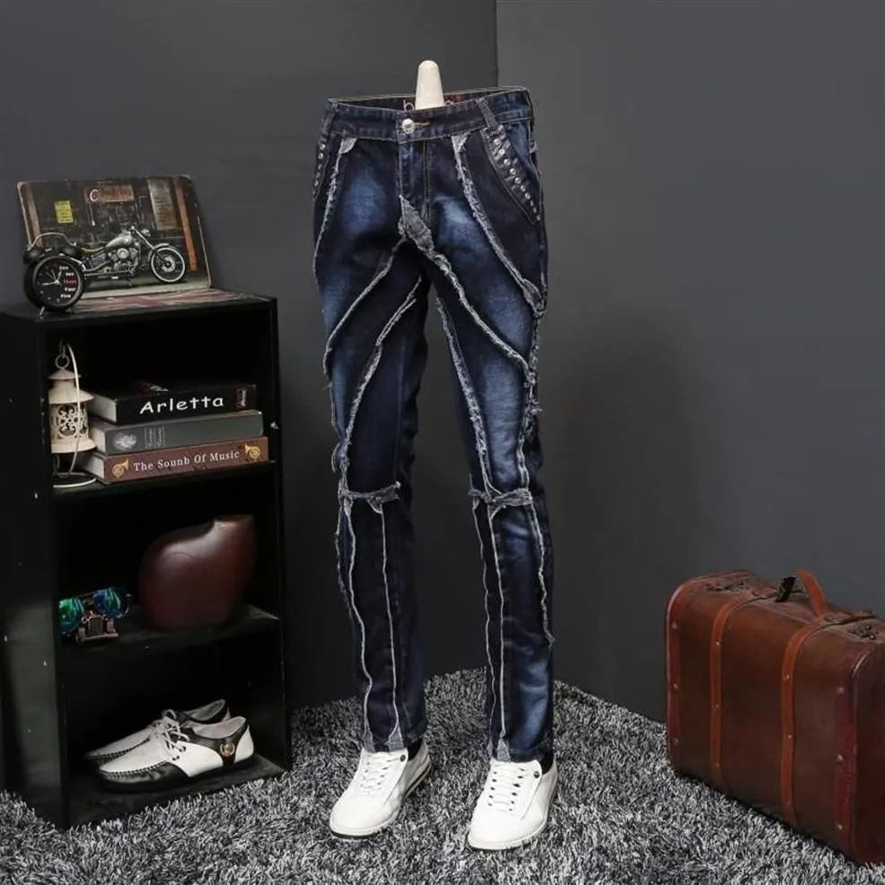 2019 herbst Jeans Männliche Persönlichkeit Selbst-anbau Direkt Kanister Lange Hosen Flut Marke Designer Jeans Erkek Jean Pantolon CX2224J