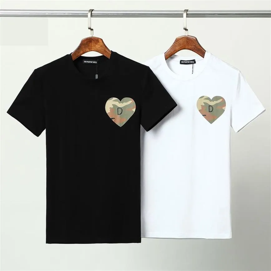 DSQ PHANTOM TURTLE T-shirt da uomo firmata T-shirt italiana con stampa logo Milano Fashion T-shirt estiva nera bianca Hip Hop Streetwear 10266G