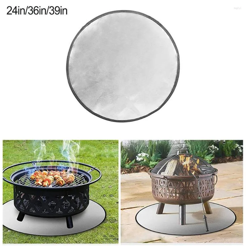 Verktyg Fireproof Grill Mat Round Base Lawn Cover BBQ Tillbehör för utomhuspicknickgrill Värmeisoleringsplatta Filett