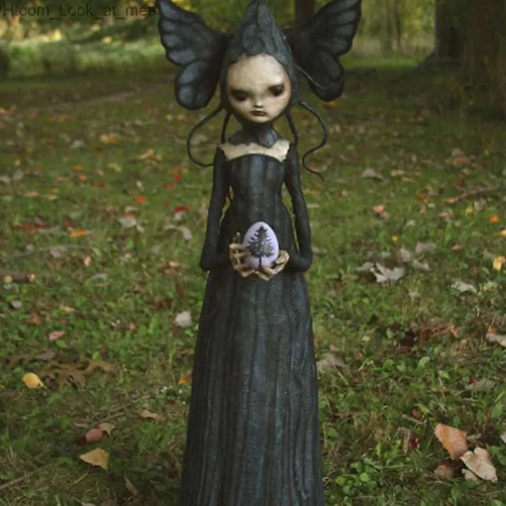 Andra evenemangsfest levererar Halloween Witch figurstaty harts läskiga skulpturer trädgårdsdekoration för hemmet uteplats gård veranda Q231010