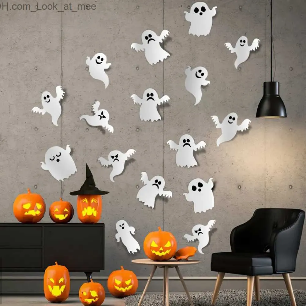 Andra evenemangsfest levererar halloween väggklistermärken 3d svart pvc spöke bat halloween party dekoration skrämmande decos rekvisita diy dekor bar rum barn leksaker q231010