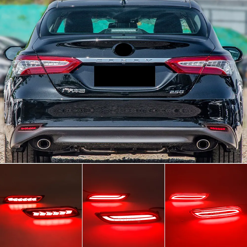 LED -bakre stötfångare reflektor Lätt svansbromsstopp Lätt dimlampdynamisk blinkersignal för Toyota Camry 2018 2019 2020 2021 2022