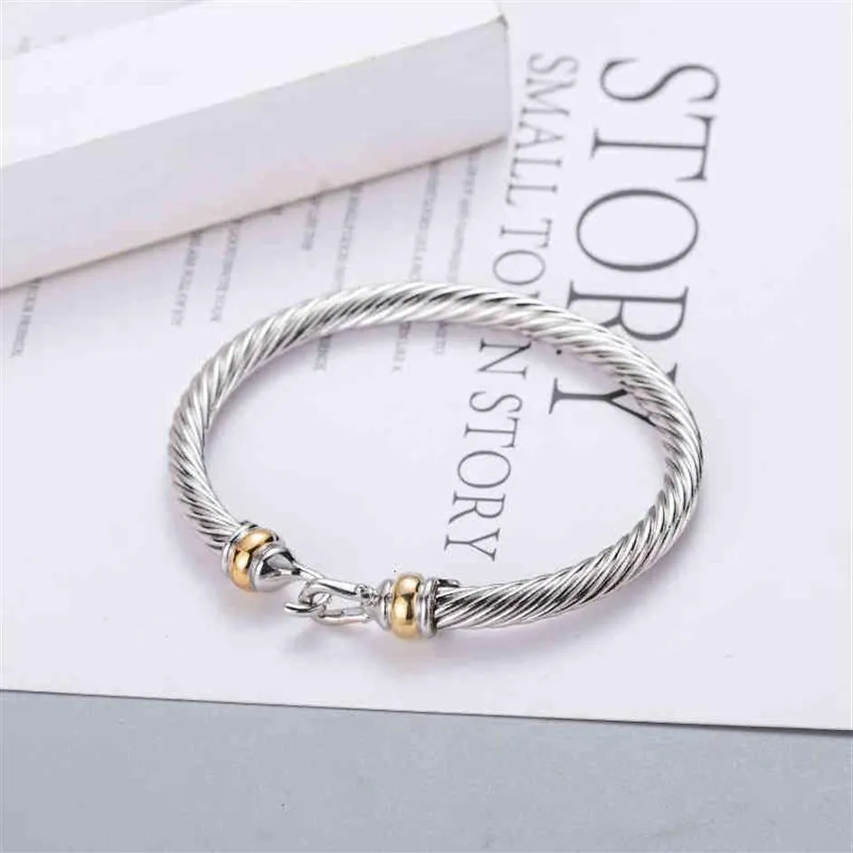 Pulsera Dy Hook Charm Mujer Accesorios de joyería de moda Atmósfera Platino Chapado Hombres ed Wire Cáñamo Selling263l