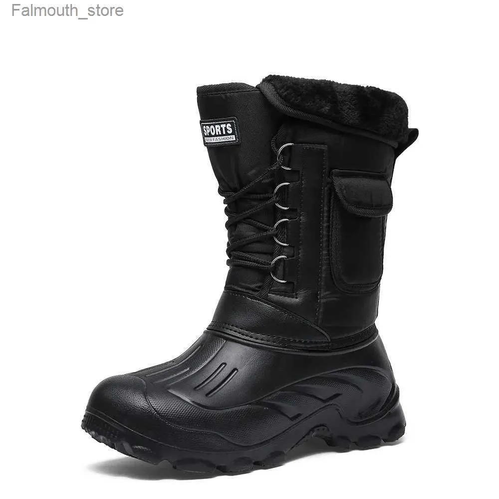 Stivali da pesca all'aperto Stivali invernali da uomo Stivali da lavoro impermeabili caldi da neve Calzature maschili Stivali da uomo Plus Size 40-46 Q231010