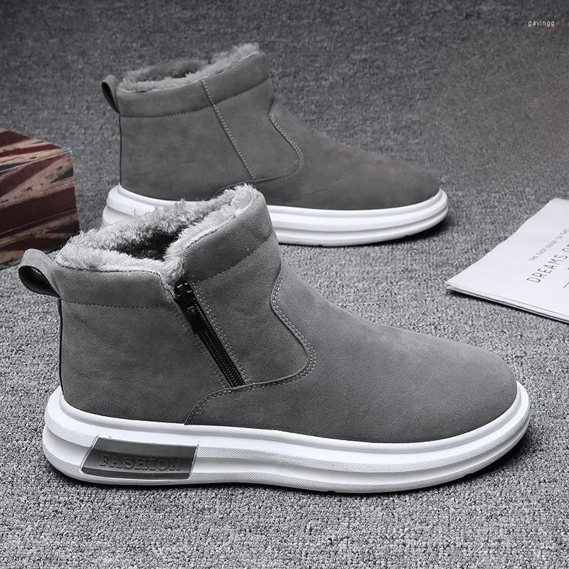 أحذية Men Men Cotton Shoe Shicked Snow Boot Plush Indulation Formantable Threading for Zapatos Para Hombres Zapatilla