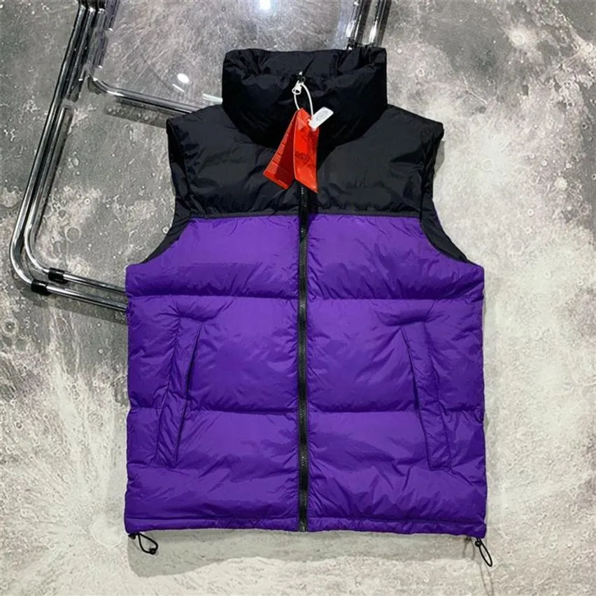 Mens Vests Autumn Winter Contrast Color Letter Pattern Classic Women Vest Unisex Coats Men Outerwear Parkas304C