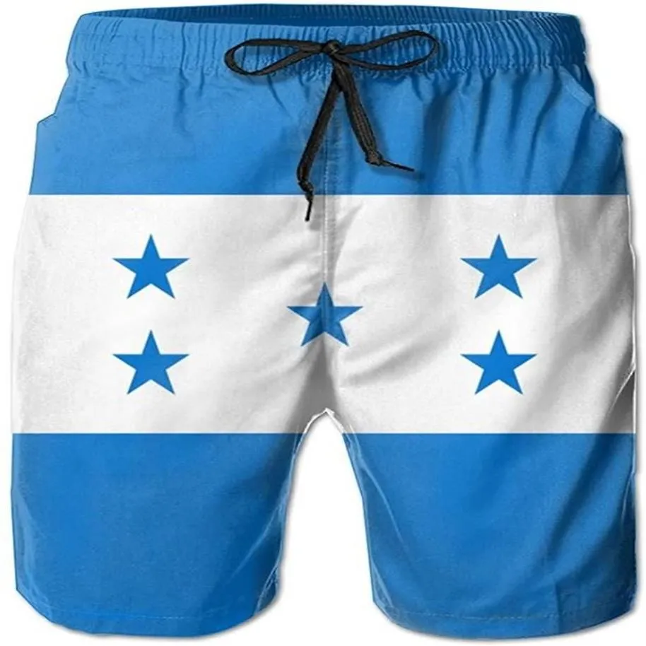 Pantaloncini da spiaggia da uomo Costume da bagno con bandiera dell'Honduras con tasche da uomo2871